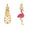 Charmalong&#x2122; 14K Gold Plated Pineapple &#x26; Flamingo Charms by Bead Landing&#x2122;